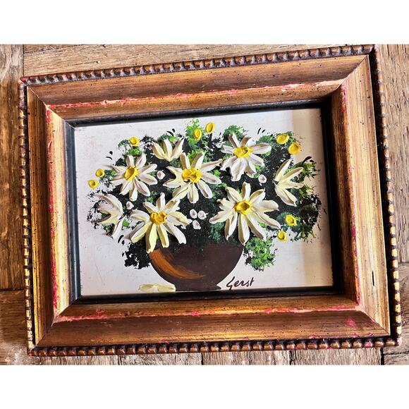 Original Oil Painting on Wood CAROLE GERS, Signed, Framed, 9.5" x 7.5" - Picture 2 of 7